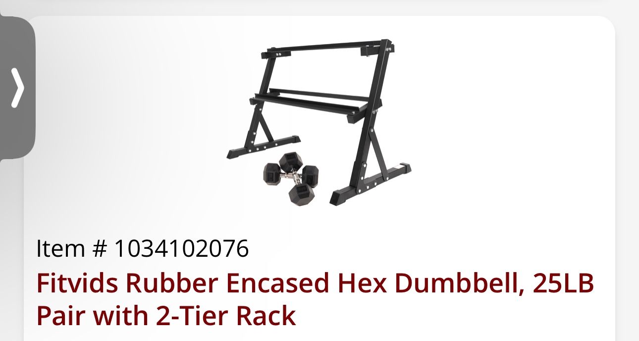 BRAND NEW!!! 2 Tier Dumbbell Rack With 25lb Dumbbells Included