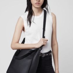 AllSaints Convertible Leather Shoulder Bag