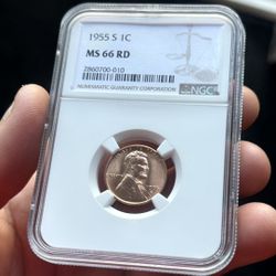 1955 S Lincoln Wheat Penny 