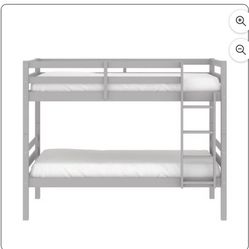 Campbell Wood  Twin Convertible Bunk Bed, Gray