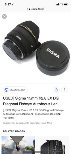 Sigma 15 m f2.8 canon