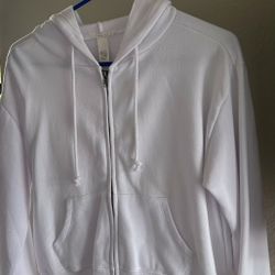 Zip Up White hoodie jacket