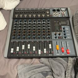 Audio Mixer 8 Channel, CT-80S Professional Sound System Mixer Board DJ Mixing Console with Reverb MP3 Player Bluetooth 48V Phantom Power Supply USB Re