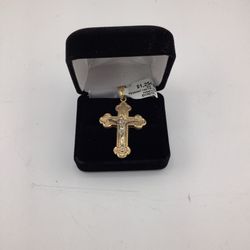 14k Two Tone Cross 
