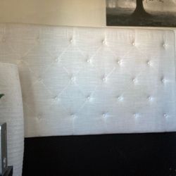 Queen Headboard. Cloth Grey