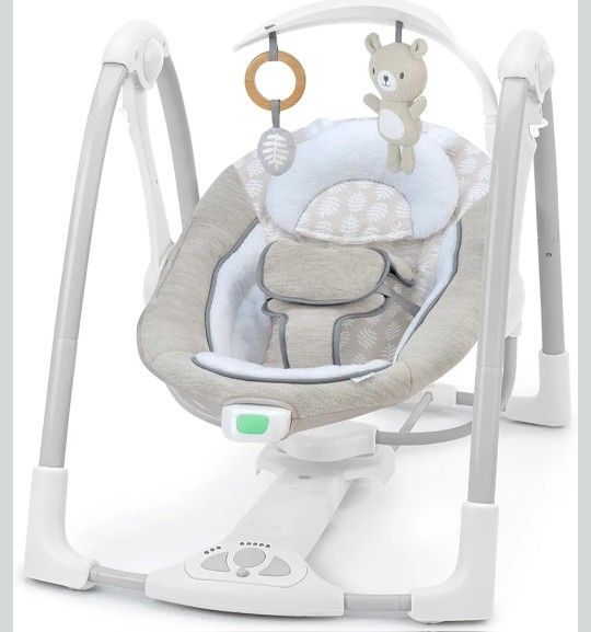 Ingenuity ConvertMe Swing-2-Seat, 5 Swing Modes, Vibrations, Music, USB PowerAdapt Cord,-Toy Bar - Wynn