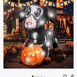 New Halloween 🎃 Inflatable Skelleton Dog. 5ft X 6ft 