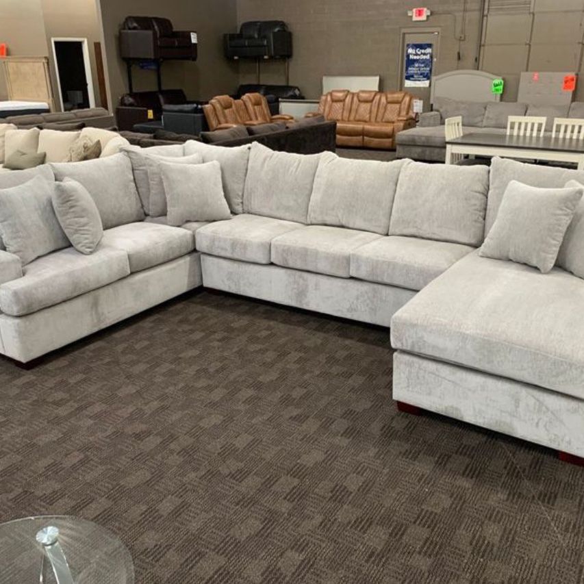 New Custom Grey Sectional Couch
