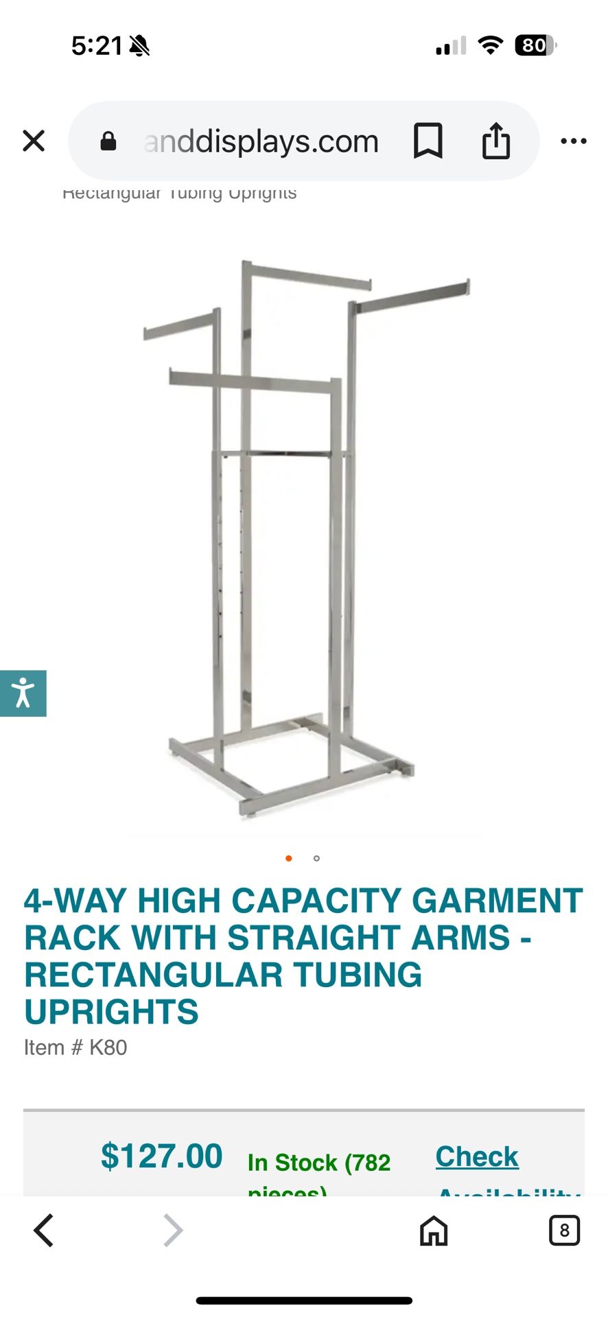 4-Way Commercial Clothing Rack on Wheels
