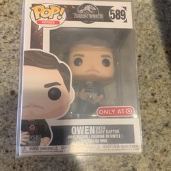 Jurassic World Owen With Baby Raptor Funko Pop Target Exclusive