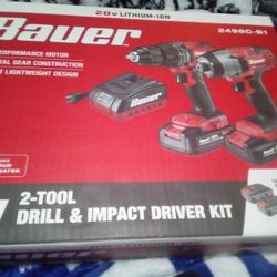 Bauer 20v 2tool Drill And Impact Driver Kit