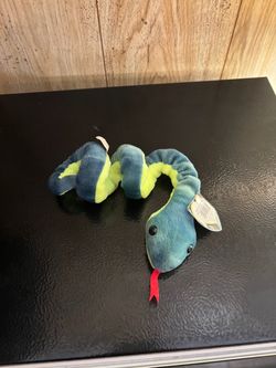 Ty Beanie Babies Hissy Snake Plush Green Blue Vintage 1997 RARE