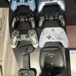 Lots Of Controllers And Panasonic Portable Cd Player 