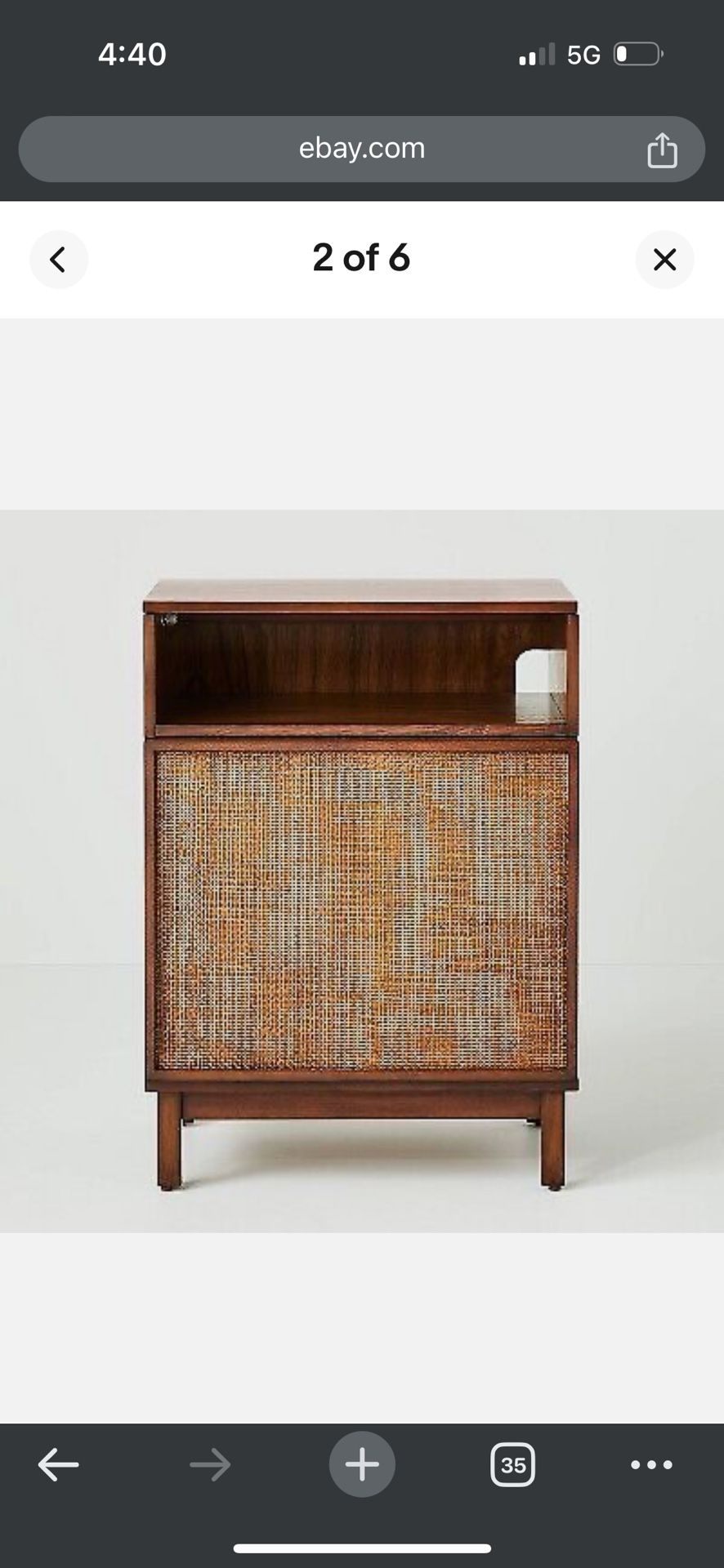 Wood & Cane Transitional Record Player Media Cabinet Brown - Hearth & Hand with Magnolia
