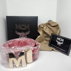 Red And Gold MCM Belt 33-35