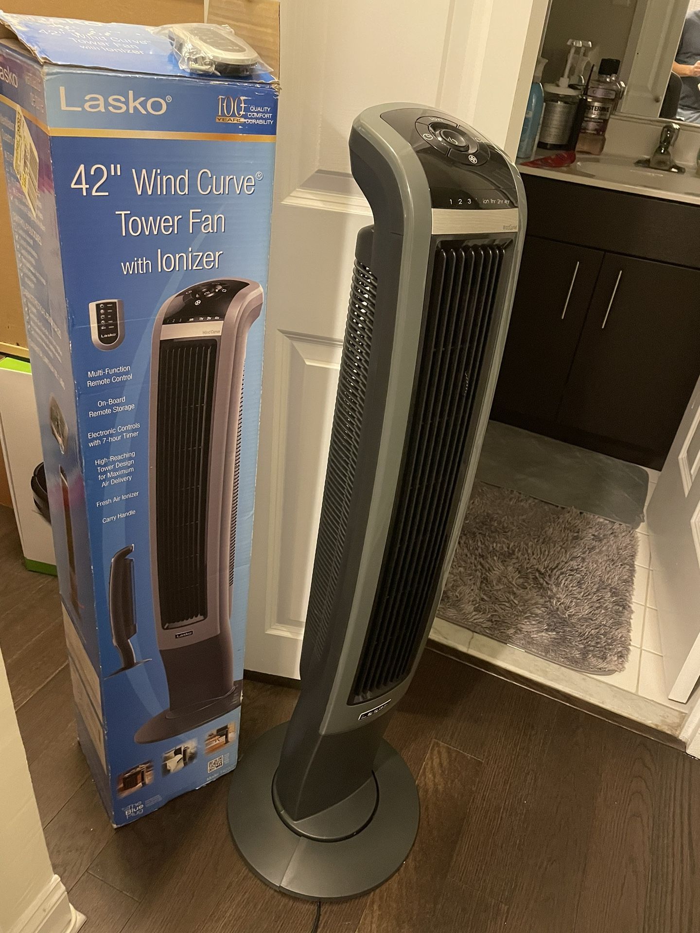 Lasko 42” Wind Curve Tower Fan With Ionizer for Sale in Middle City East,  PA - OfferUp