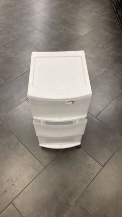 White Plastic 3-Drawer Rolling Storage Cart