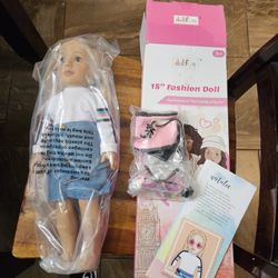 New Dollfun 18" Tall Natalie The College Girl Fashion Doll 