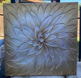 metallic flower canvas