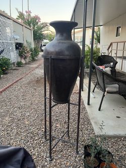 Giant Vase with Iron Stand
