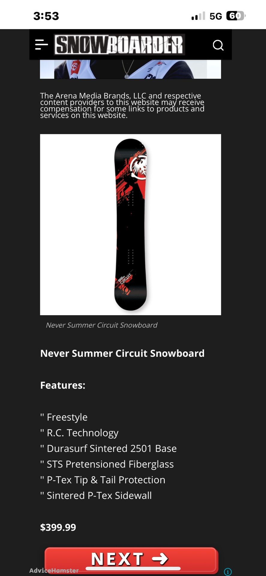 never summer circuit snowboard