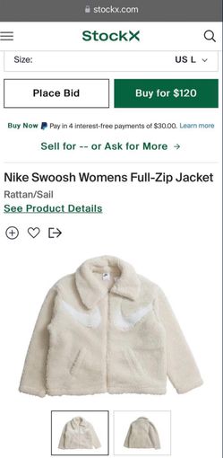 Nike Swoosh Women’s Sherpa Full Zip Jacket Sail