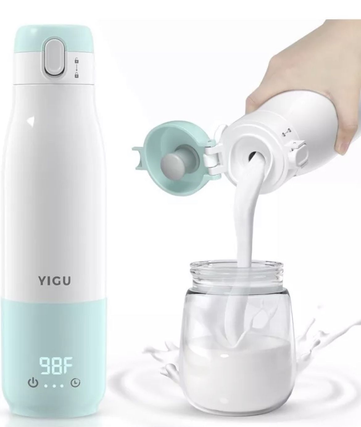 YIGU Portable Bottle Warmer Nano Film Heating 12 Oz Reservation Function No Burns