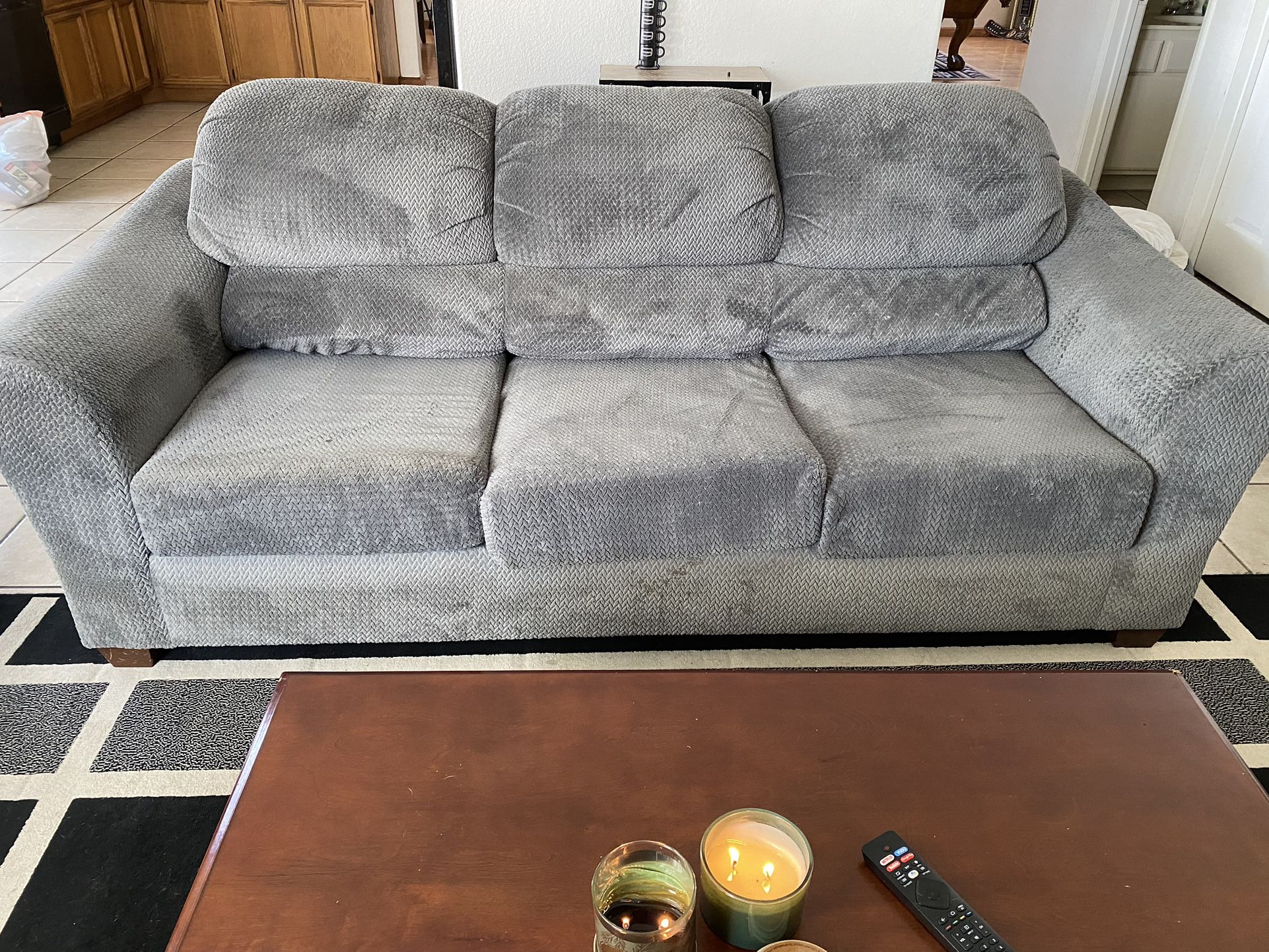 Grey Couch And Love Seat