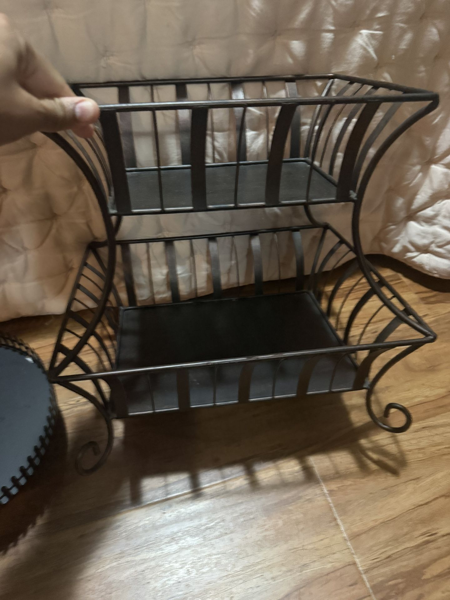 FOR SALE: 2-Tier Decorative Metal Storage Stand