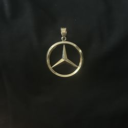 new 14k gold  2 1/2inch custom mercedes pendant 6.4g all real ..