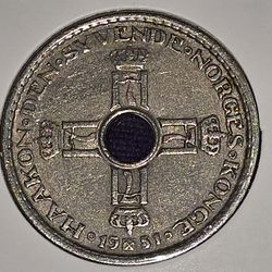 1951 Norway 1 Krone Coin