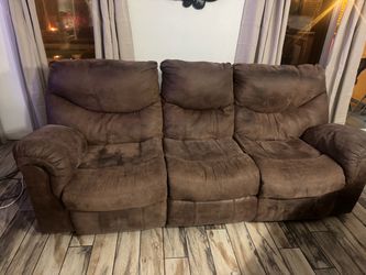Free recliner sofa and 2 matching loveseats