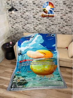 Psyduck Ascended Heroes Throw Blanket!  Double Sided  -  60" x 80"