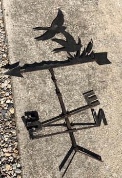 Black Thin metal Weathervane with directionals, Farm geese