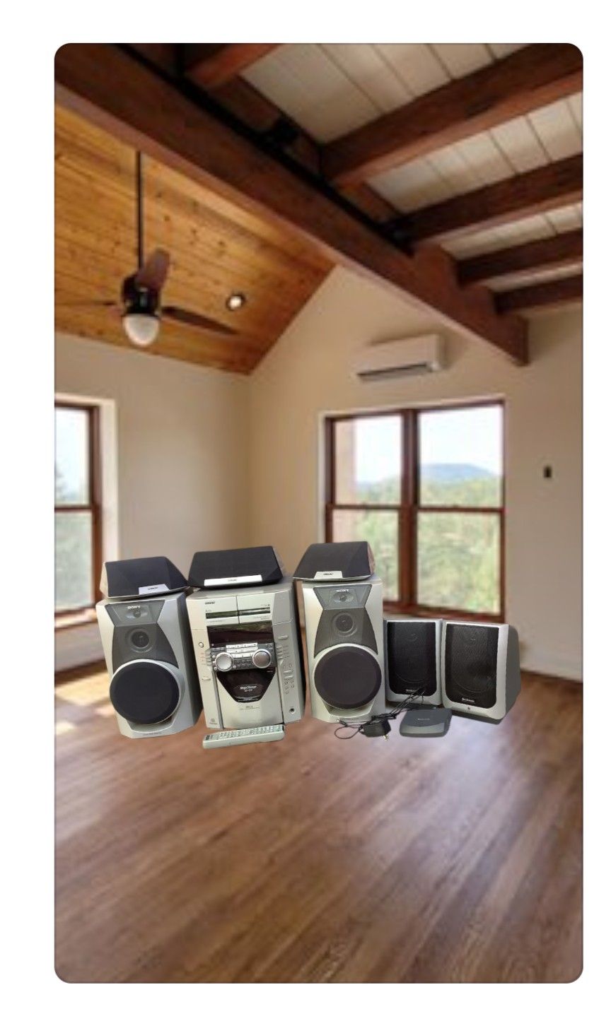 LOCAL SALE ONLY. Sony 50 Compact Disc Deck Receiver & Brookstone Speaker Svstem