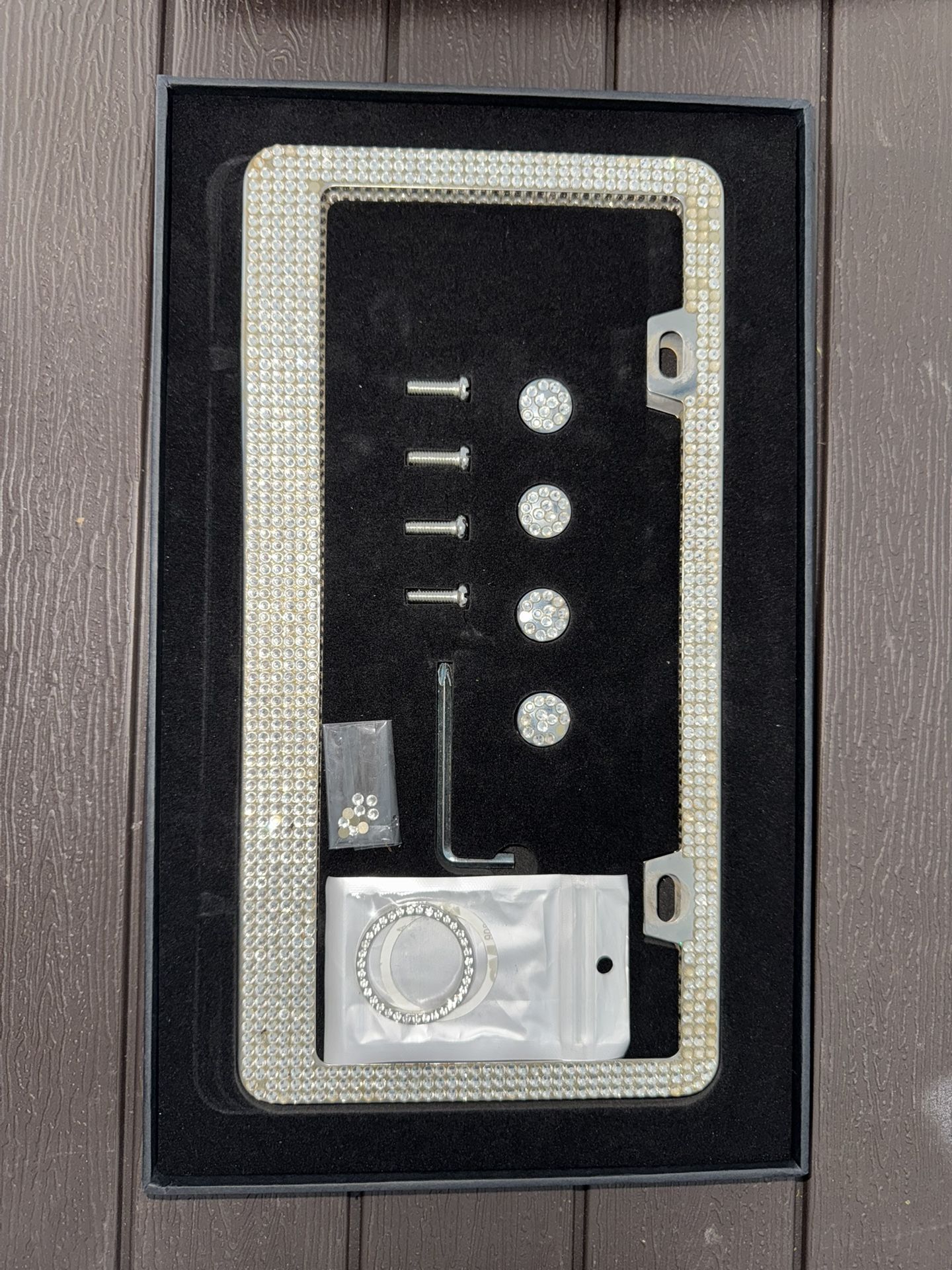 Bling Rhinestone License Plate Frame Set