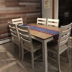 Brand New 🚀 Brown 7 Piece Dining Room Set 🔥 Table And Chairs 