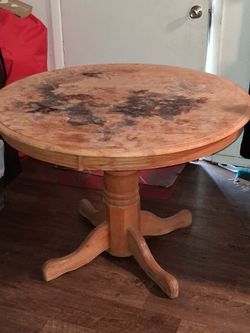 Brown used table