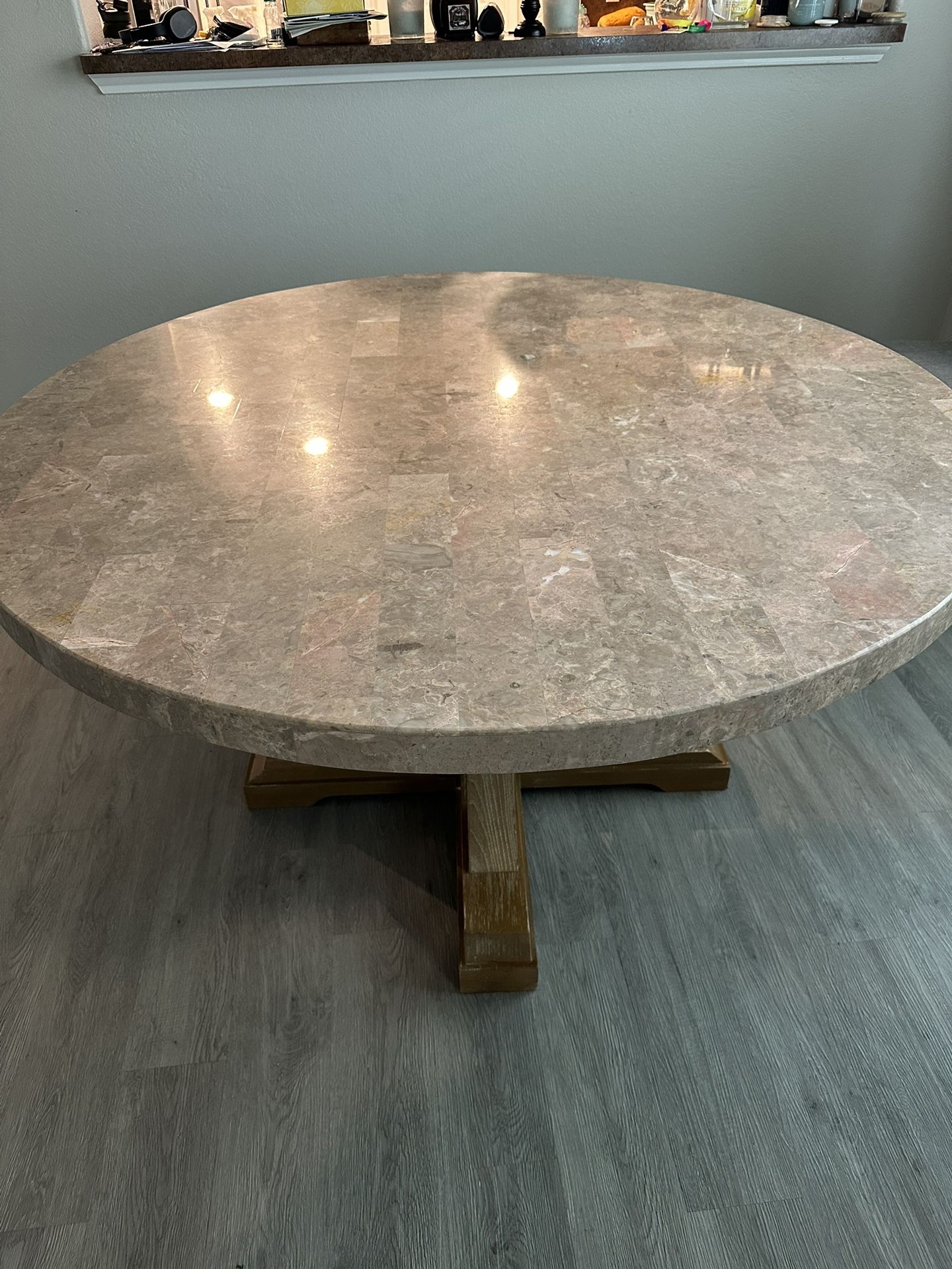 Marble Dining Table - Natural Stone, Sturdy & Heavy (No chairs)
