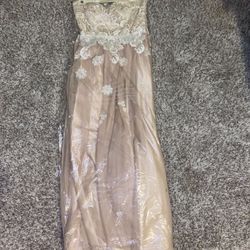 White Lace Prom Dress , Sweet Sixteen , Quinceanera