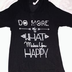 ladies long sleeve black shirt with hood