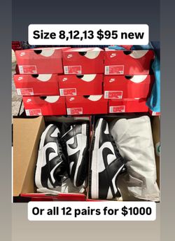 Panda Nike dunks all new size 8, 12, 13