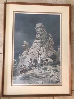 Frank McCarthy “the savage taunt” signed, framed, numbered