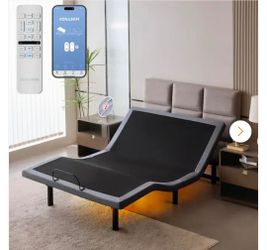 Renanim
Adjustable Gray Bed Frame Queen USB, Dual Massage, Under-Bed Light, App Control, Head and Foot Incline Platform Bed