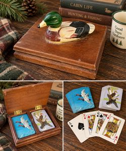 Duck Decoy Playing Card Set in Wooden Box