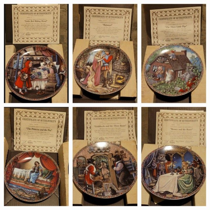 Knowles Once Upon A Time Series (6) Collector Plates