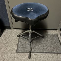 Roc-N-Soc Nitro Gas Lift Drum Throne – Blue Saddle Seat With Gig Bag