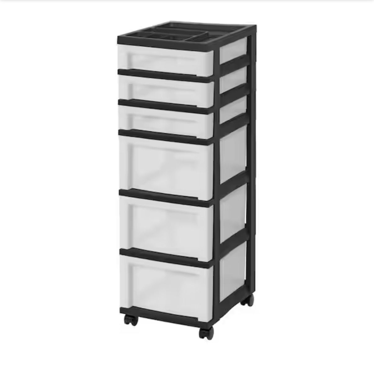 6 Drawer Storage Cart with Organizer Top