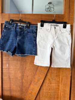 Girl’s Size 8 Levi’s Shorts Set of 2 (blue and white denim)