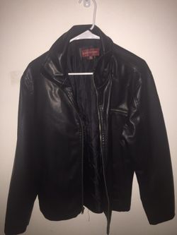 Leather jacket.